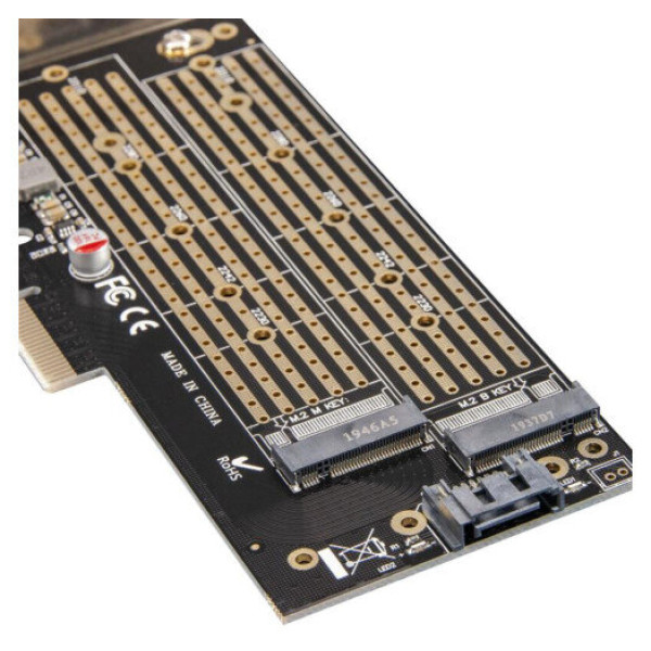 Контролер Frime PCI-E x2 RAID eSataIII/SataIII 6 Gbps 4 канали, 88SE9230 (ECF-PCIE2.4sRAID002.LP)