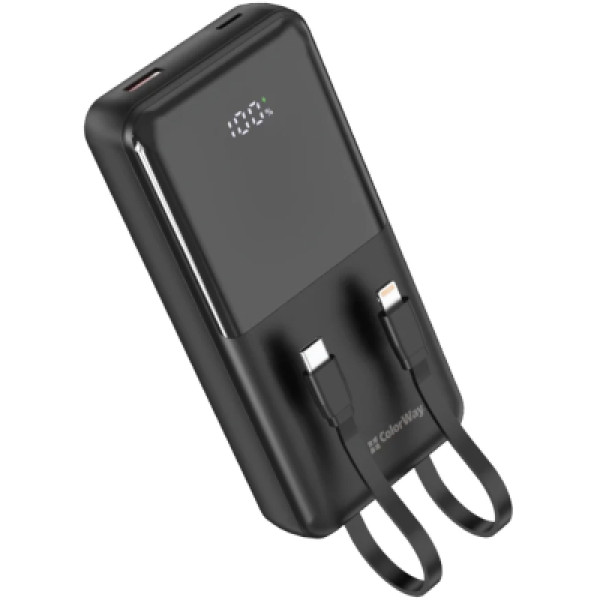 Батарея універсальна ColorWay 20 000 mAh DigiPower PD/22.5W, QC/4.0, Black (CW-PB200LP01BK)