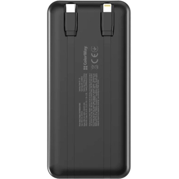 Батарея універсальна ColorWay 20 000 mAh DigiPower PD/22.5W, QC/4.0, Black (CW-PB200LP01BK)