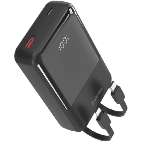 Батарея універсальна ColorWay 20 000 mAh DigiPower PD/45W, QC/4.0, Black (CW-PB200LP04BK)