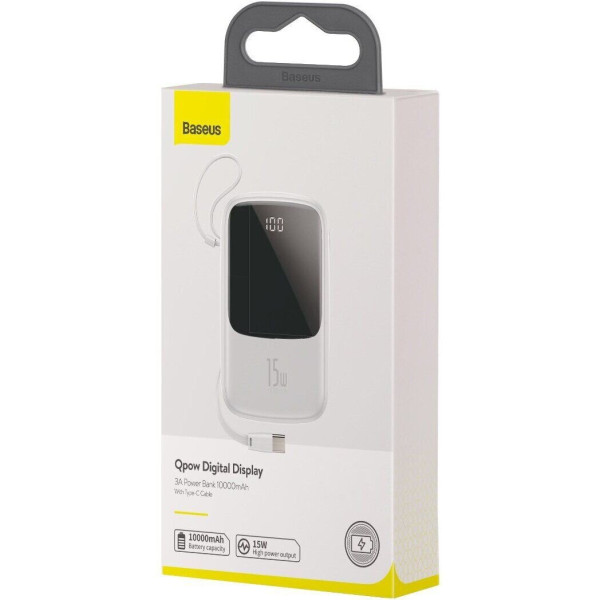 Power Bank  Baseus Q pow Digital Display 3A 10000mAh White (PPQD-A02 )