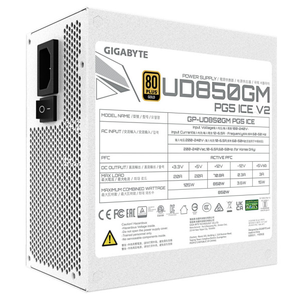 Блок живлення GIGABYTE 850W (GP-UD850GM PG5 ICE)