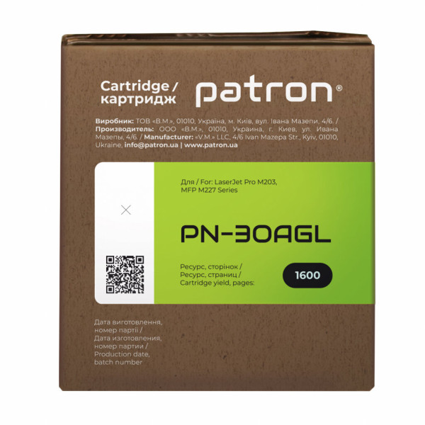Картридж PATRON HP LJ CF230A GREEN Label (PN-30AGL)