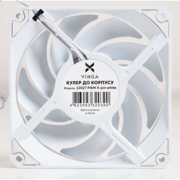 Кулер до корпусу Vinga 12027 PWM 4-pin white