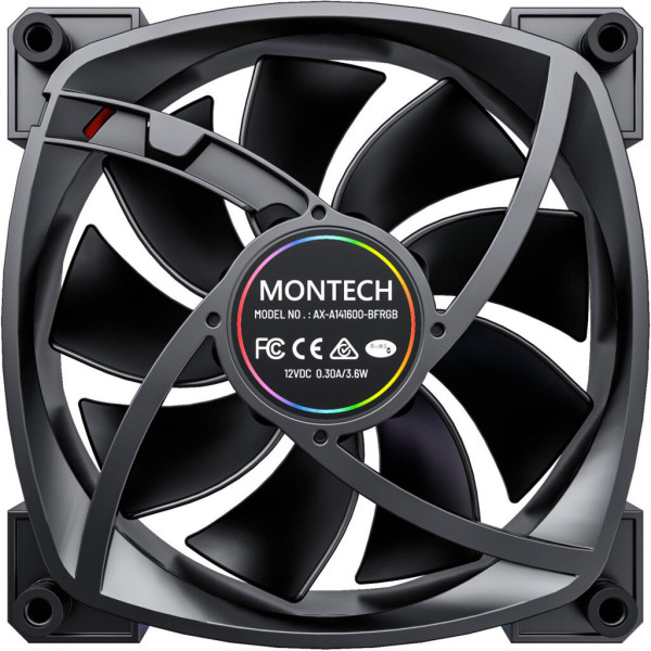 Кулер до корпусу MONTECH RX140 PWM BLACK