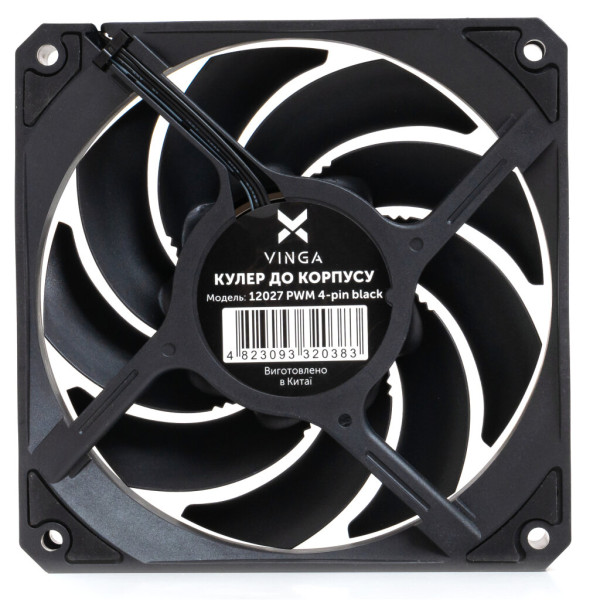 Кулер до корпусу Vinga 12027 PWM 4-pin black