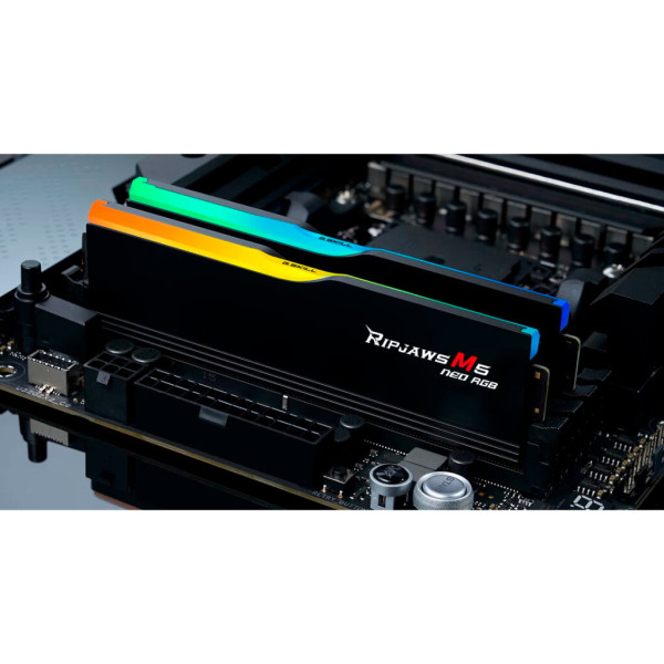 Модуль пам'яті для комп'ютера DDR5 32GB (2x16GB) 6000 MHz Ripjaws M5 Neo RGB Matte Black G.Skill (F5-6000J3636F16GX2-RM5NRK)