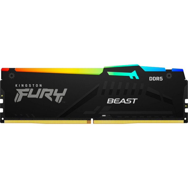 Модуль пам'яті для комп'ютера DDR5 64GB (2x32GB) 5600 MHz Beast RGB EXPO Black Kingston Fury (ex.HyperX) (KF556C40BBA-64)