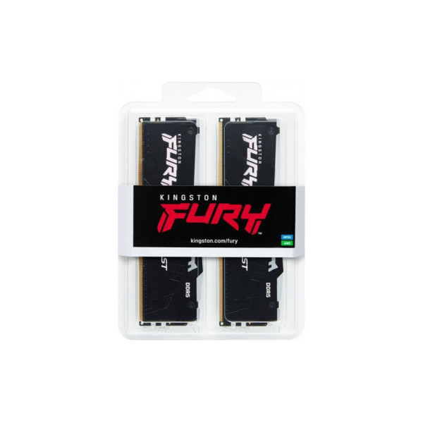 Модуль пам'яті для комп'ютера DDR5 32GB (2x16GB) 5200 MHz Beast RGB XMP Kingston Fury (ex.HyperX) (KF552C40BBAK2-32)