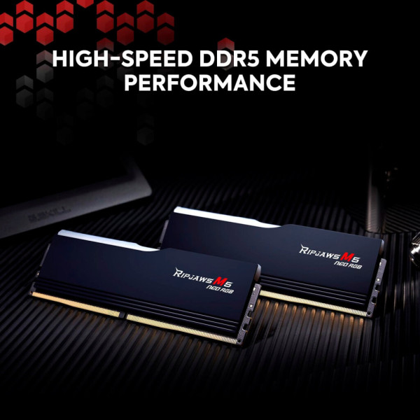 Модуль пам'яті для комп'ютера DDR5 64GB (2x32GB) 6000 MHz Ripjaws M5 Neo RGB Matte White G.Skill (F5-6000J3636F32GX2-RM5NRW)