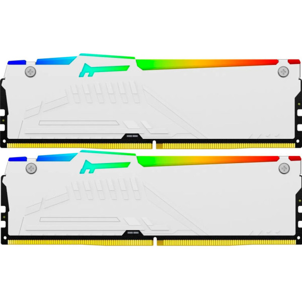 Модуль пам'яті для комп'ютера DDR5 32GB (2x16GB) 6000 MHz Beast RGB EXPO White Kingston Fury (ex.HyperX) (KF560C36BWE2AK2-32)
