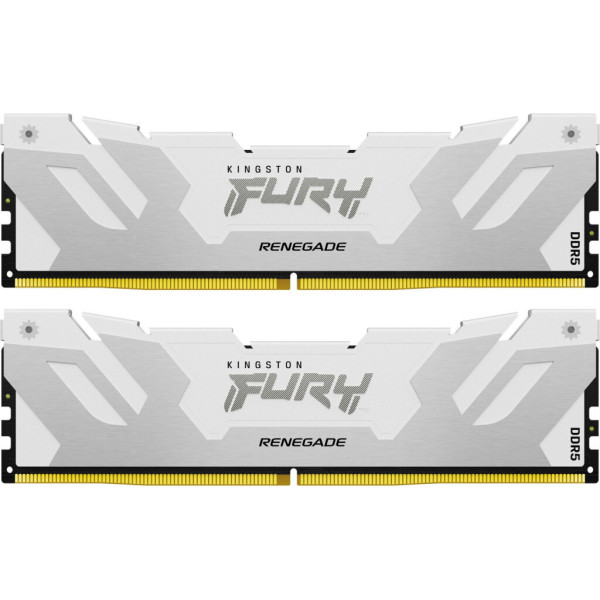 Модуль пам'яті для комп'ютера DDR5 48GB (2x24GB) 8000 MHz Renegade White/Silver Kingston Fury (ex.HyperX) (KF580C38RWK2-48)