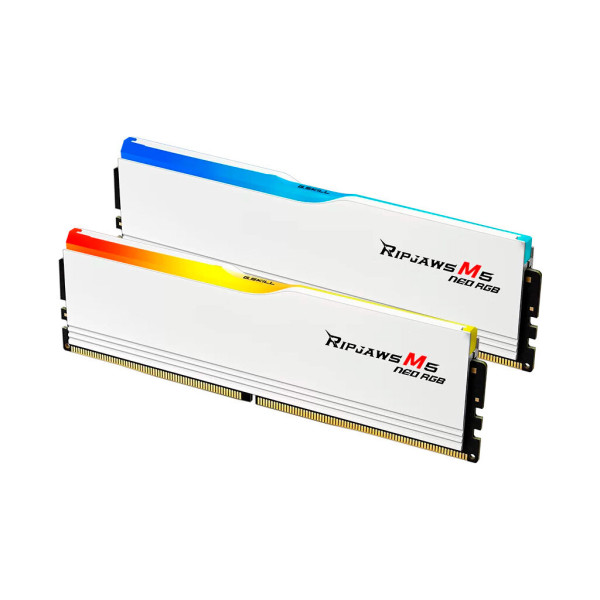 Модуль пам'яті для комп'ютера DDR5 32GB (2x16GB) 6000 MHz Ripjaws M5 Neo RGB Matte White G.Skill (F5-6000J3636F16GX2-RM5NRW)