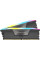 Модуль пам'яті для комп'ютера DDR5 32GB (2x16GB) 6000 MHz Vengeance RGB Black Corsair (CMH32GX5M2B6000C40)