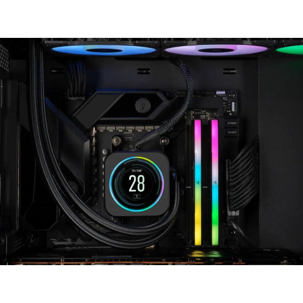 Модуль пам'яті для комп'ютера DDR5 32GB (2x16GB) 6000 MHz Vengeance RGB Black Corsair (CMH32GX5M2B6000C40)