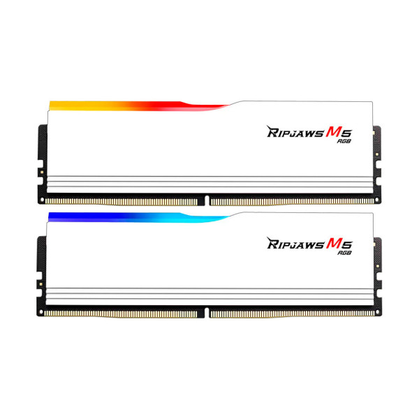 Модуль пам'яті для комп'ютера DDR5 32GB (2x16GB) 6400 MHz Ripjaws M5 RGB Matte White G.Skill (F5-6400J3648F16GX2-RM5RW)
