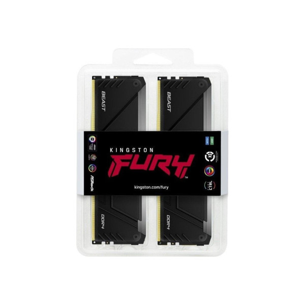 Модуль пам'яті для комп'ютера DDR5 32GB (2x16GB) 3200 MHz Beast RGB Kingston Fury (ex.HyperX) (KF432C16BB12AK2/32)