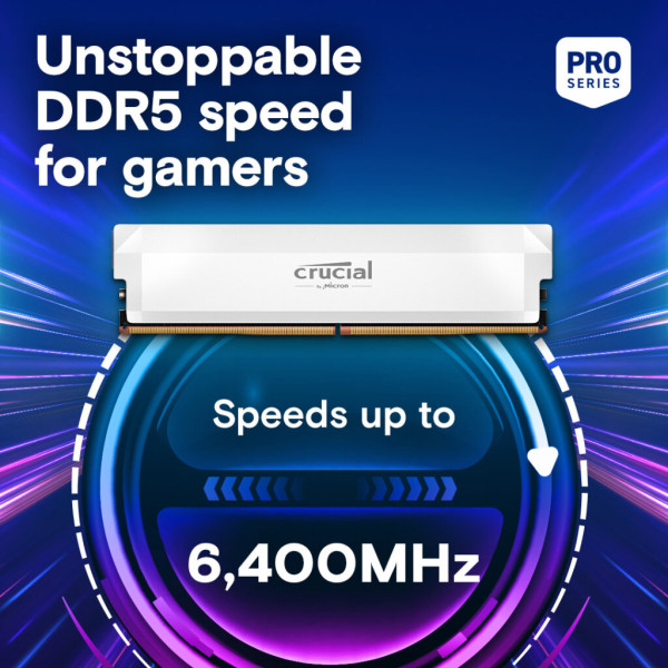 Модуль пам'яті для комп'ютера DDR5 32GB (2x16GB) 6400 MHz Pro Overclocking White Micron (CP2K16G64C38U5W)