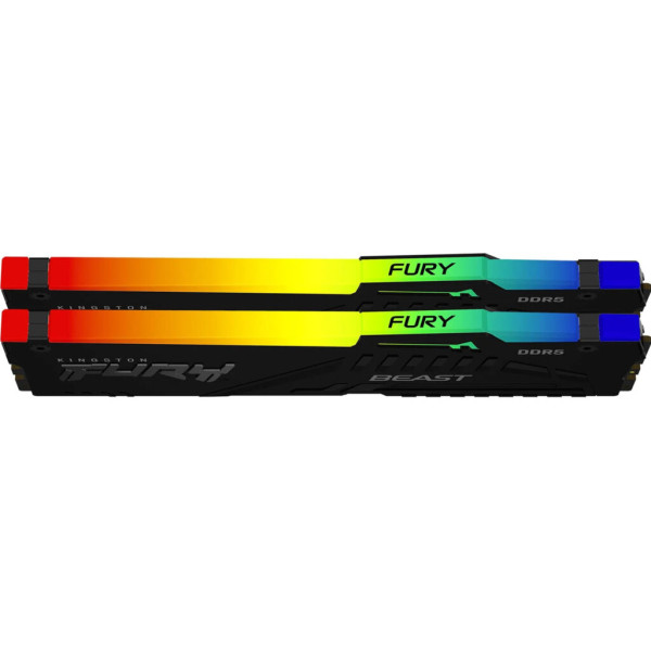 Модуль пам'яті для комп'ютера DDR5 64GB (2x32GB) 6000 MHz Beast RGB EXPO Black Kingston Fury (ex.HyperX) (KF560C36BBE2AK2-64)