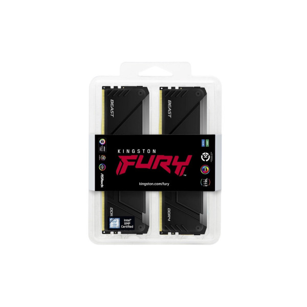 Модуль пам'яті для комп'ютера DDR4 32GB (2x16GB) 3200 MHz Beast RGB Black Kingston Fury (ex.HyperX) (KF432C16BB12AK2/32WP)
