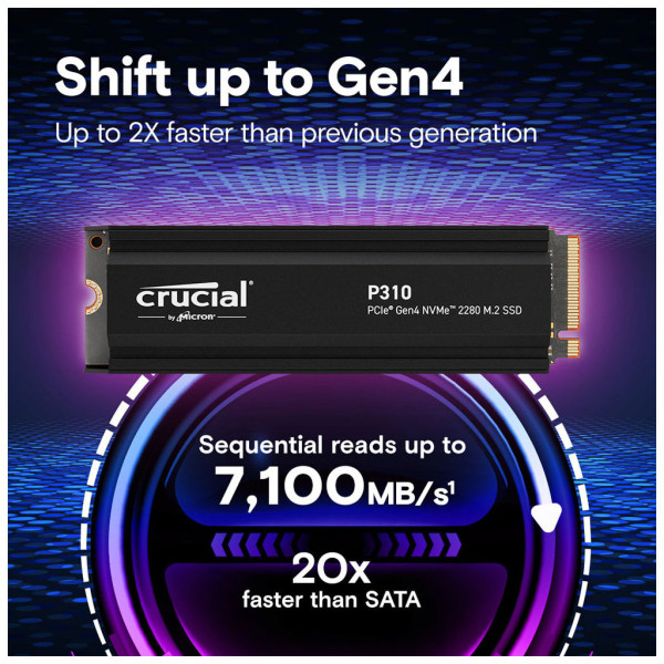 Накопичувач SSD M.2 2280 2TB P310 with heatsink Micron (CT2000P310SSD5)