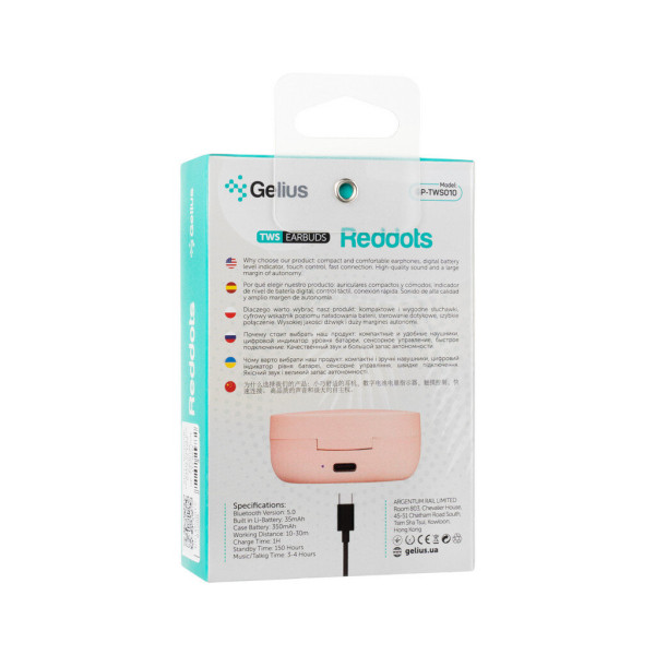 Навушники Gelius Pro Reddots TWS Earbuds GP-TWS010 Pink (00000082298)
