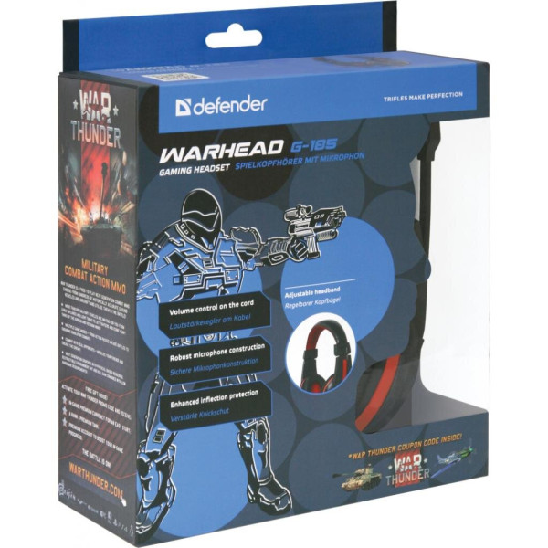 Навушники Warhead G-185 Black-Red Defender (64106)