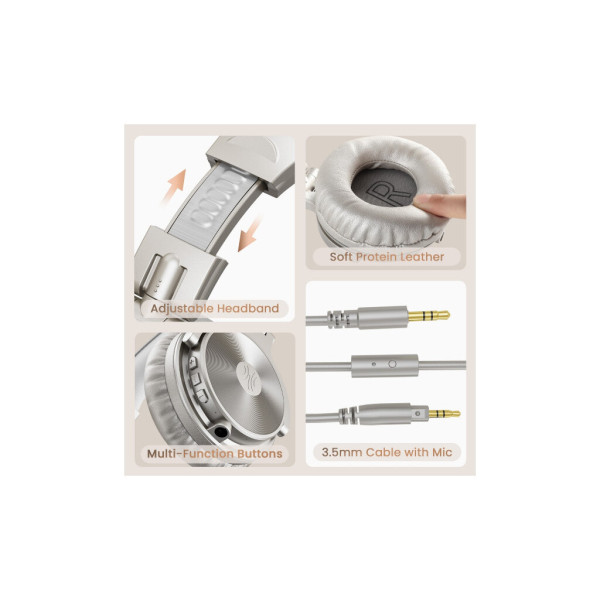 Навушники OneOdio Studio Pro C Bluetooth+3,5мм Silver (Pro C Silver)