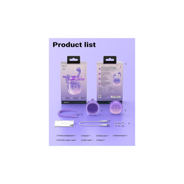 Навушники Acefast T9 Grape Purple (6974316282563)