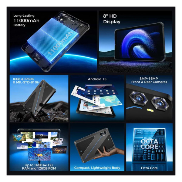 Планшет OUKITEL RT3plus 8" 4/128GB/ NFC / LTE Black (6941749808516)
